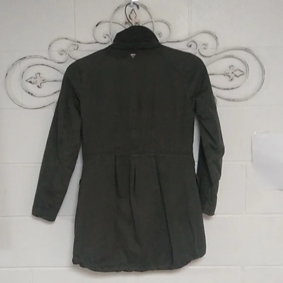 SAM EDELMAN BOHO OLIVE GREEN COTTON CANVAS QUILTED LINING ZIP JACKET - Picture 3 of 11